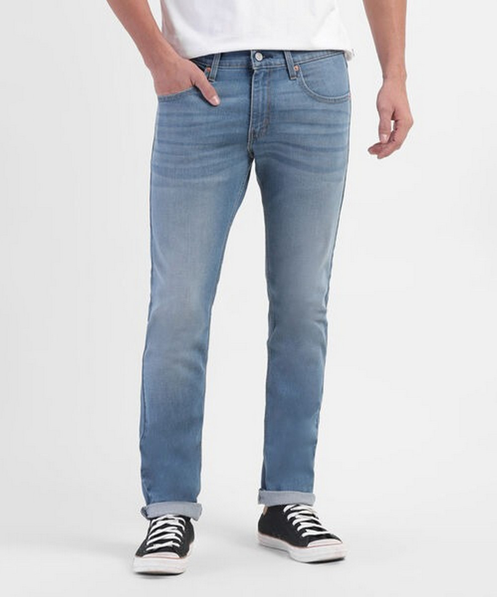 Levis Mens Slim Fit Blue Solid Jeans